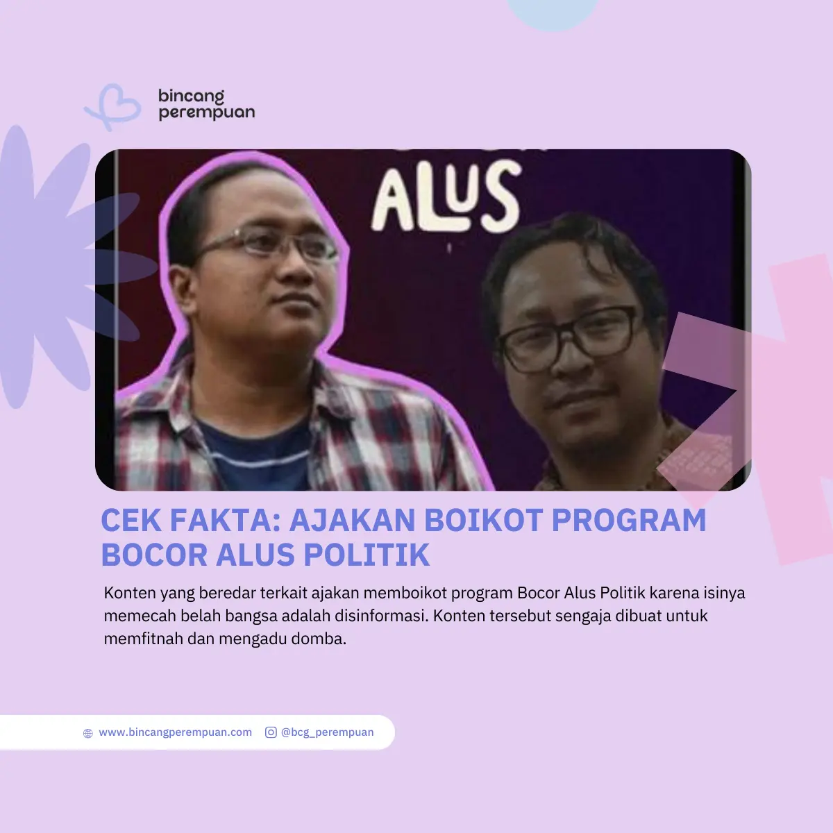 Cek Fakta Ajakan Boikot Program Bocor Alus Politik