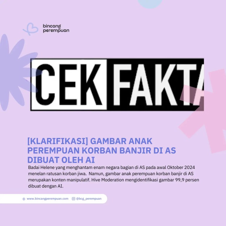 [KLARIFIKASI] Gambar Anak Perempuan Korban Banjir di AS Dibuat oleh AI