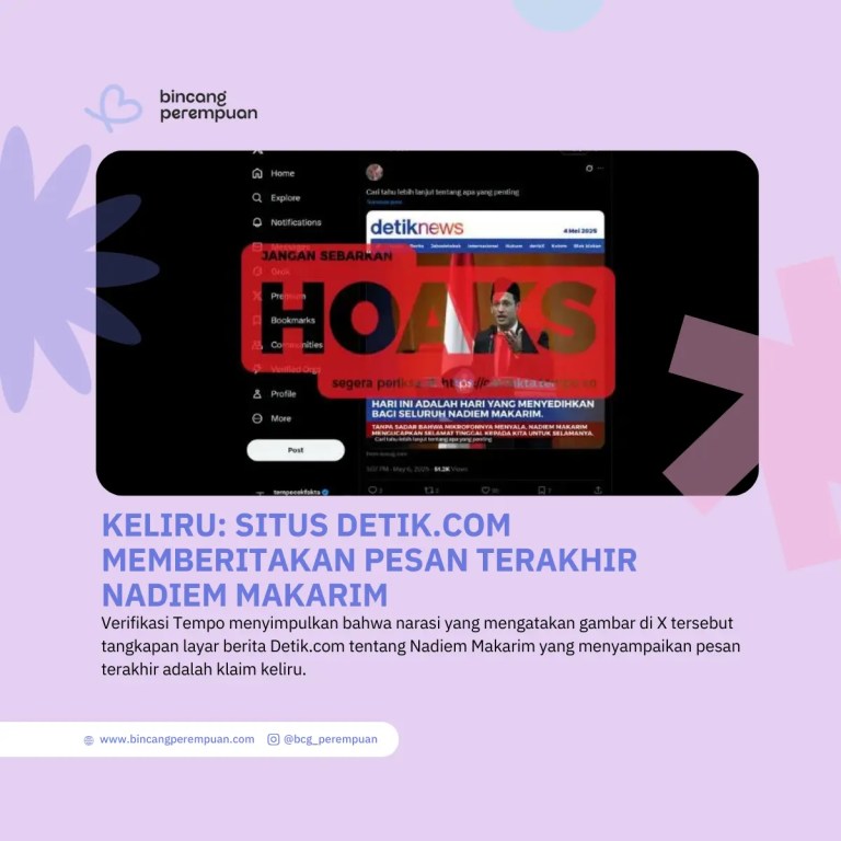 Keliru Situs Detik.com Memberitakan Pesan Terakhir Nadiem Makarim