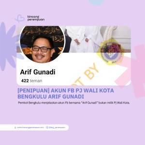 [PENIPUAN] Akun Fb Pj Wali Kota Bengkulu Arif Gunadi