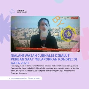 [SALAH] Wajah Jurnalis Dibalut Perban Saat Melaporkan Kondisi di Gaza 2023 (1)