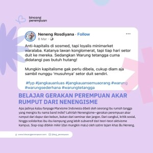 Belajar Gerakan Perempuan Akar Rumput dari Nenengisme