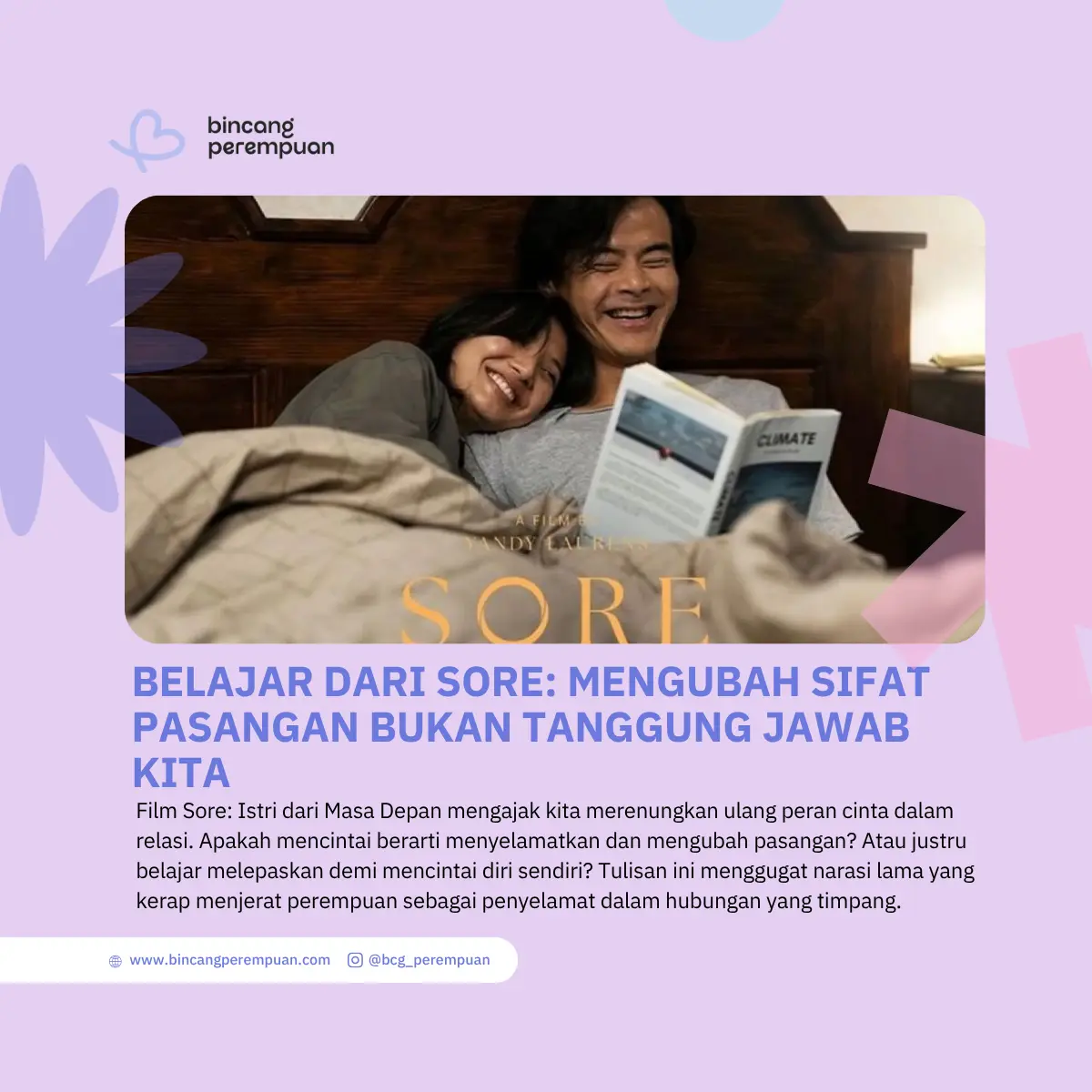 Belajar dari Sore Mengubah Sifat Pasangan Bukan Tanggung Jawab Kita