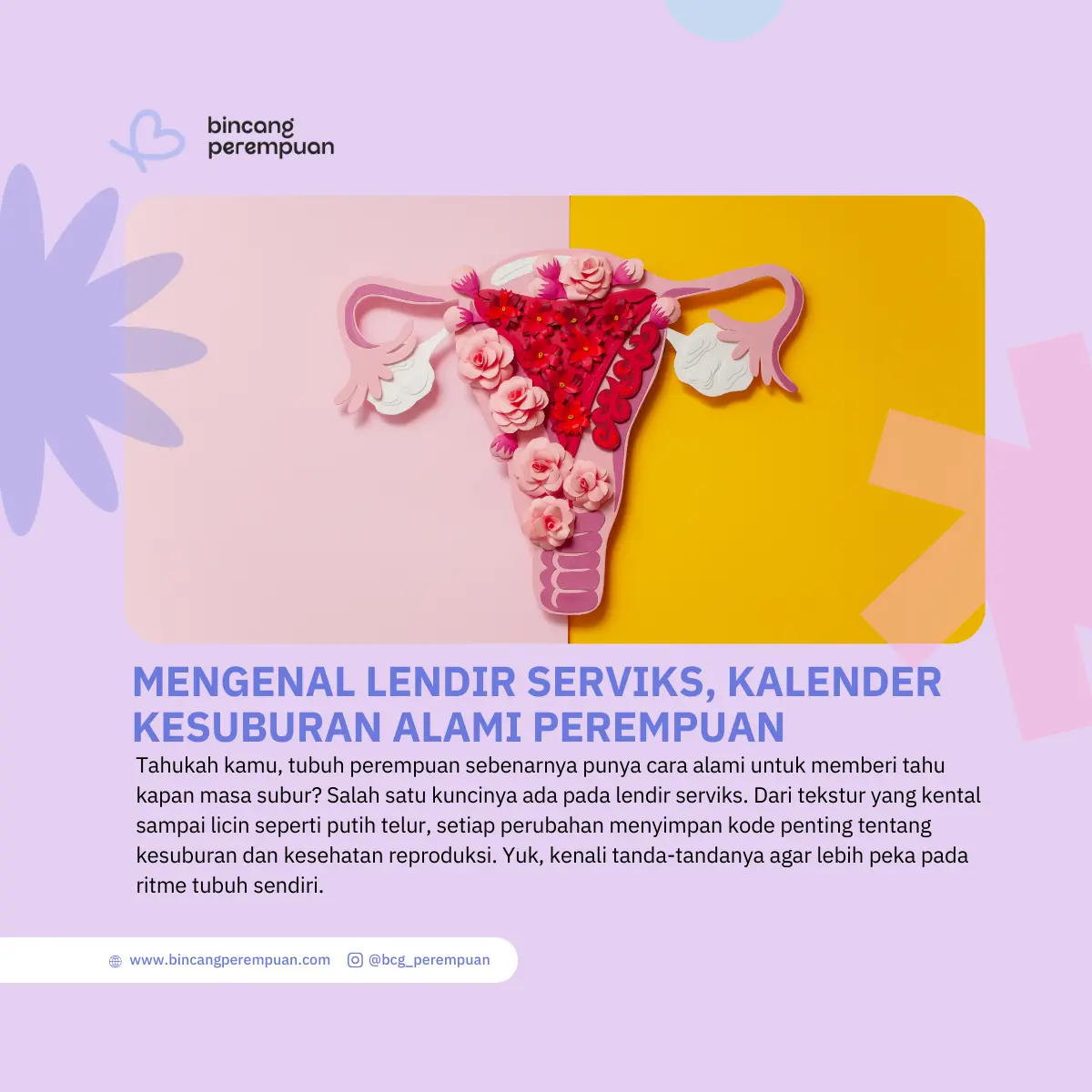 Mengenal lendir Serviks, Kalender Kesuburan Alami Perempuan